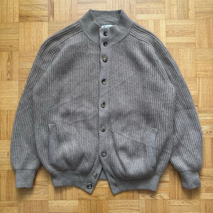 Brunello Cucinelli Men 100% Cashmere Cardigan Sweater *Damage - Holes*
